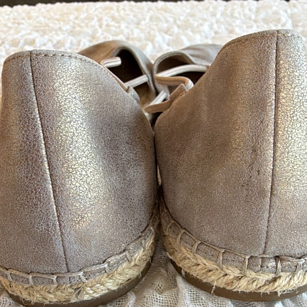 Eileen Fisher Lee Metallic Suede Espadrille Flat Size 10 - Picture 8 of 11